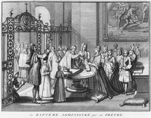 Prêtre baptisant, illustration de 